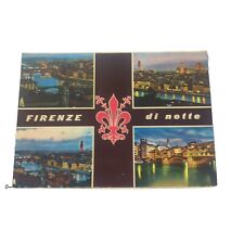 Postcard Florence by Night Black Border Italy Europe Unsent 12 2.20 picture