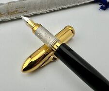 ETTORE BUGATTI Black Gold Cap EB Fountain Pen 18K Gold Nib picture