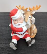 Vintage George Good Santa Claus With Reindeer Figurine 4