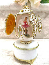 Sienna Butterfly Ballerina Music box Carved Fabergé egg Granddaughter 24K GOLD picture