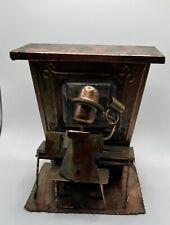 Vintage Saloon Bar Music Box Piano Man Player Metal Copper Art Sculpture Wind Up picture