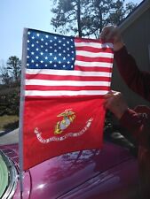 American & Military Service  Flag Combo that fits on any Car Antenna  picture
