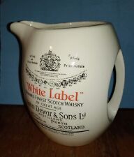 Vintage 1980 White Label Dewar’s Finest Scotch Whiskey Pitcher Ceramic  picture