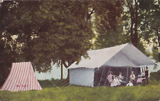 Tent Camping in the Woods Postcard 1911 picture