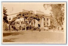 1933 Library Building Wagon Long Beach California CA Vintage RPPC Photo Postcard picture