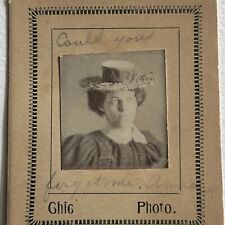 Antique Mini Cabinet Card Photograph Beautiful Young Woman Could You Forget Me picture