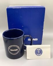 VTG Saab Scania Mug Blue Staffordshire England Kiln Craft w/ Original Box picture