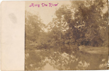 Real Photo RPPC Postcard Trees along Unidentified River Undivided Unused c1905 picture