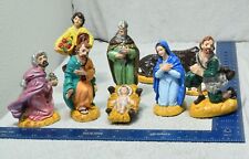 Vintage Chalkware HandPainted Nativity Set Mary Jossph Baby Jesus Xmas Christmas picture