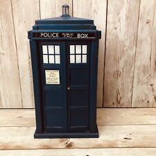 DOCTOR WHO BBC TARDIS COIN BANK W/SOUNDS LIGHT PLASTIC TALKING RARE CALL BOX picture