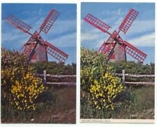 Nantucket Island MA Old Windmill Lot of 2 Postcards Massachusetts picture