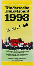Vtg Dinkelsbuhl Germany Festival Performance Schedule for 1993 in German picture