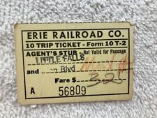 1964 Erie Railroad Little Falls Train Ticket Stub 10 Trips  Vtg picture