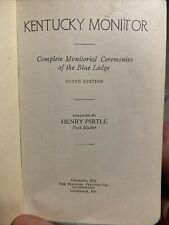 1921 Kentucky Monitor Antique masonic books freemasonry picture