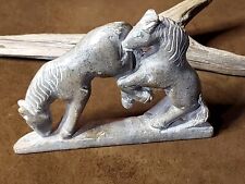 Zuni Hubert Pincion Soapstone Double Horse Carving picture
