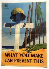 Rare 1944 WWII Poster- Grave on Tropical Beach -- What You Make Can Prevent This picture