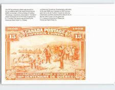 Postcard The 15 Cents Tercentenary Stamp Quebec City Canada picture