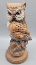 Bisque Owl Figurine Vintage Owl Statue Collectable Ceramic Owl Birds Farm House  picture