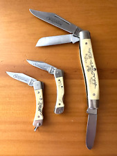 Set of 3 Vintage Shrade Crimshaw Pocket Folding Knives USA picture