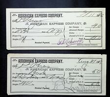 Pair of 1896 American Express Company Freight Bills, Boston MA, HSSA NY picture