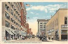 J7/ Muskogee Oklahoma Postcard c1912 Third Street Trolley Stores 208 picture