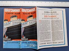 Cunard White Star Line - Motor Vessel BRITANNIC (1930) Deck Plan (April, 1936) picture