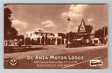 Albuquerque NM-New Mexico, De Anza Motor Lodge, Route 66, Vintage Postcard picture