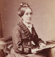 Victorian CDV Photo Woman Fashion Lewis Bath Somerset 1870s-1880s picture