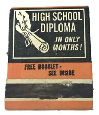 Vtg Matchbook Cover Academy for Home Study High School Diploma Advertisement picture