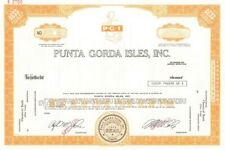 Punta Gorda Isles, Inc. - 1970's circa Specimen Stock Certificate - Neighborhood picture