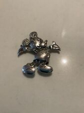 Rare Mickey Mouse 925 Sterling Silver 2” Marcasite Pin Brooch Pendant picture