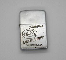 Vtg 1950s Zippo Lighter Trade Winds Fantail Shrimp Thunderbolt GA Fishing Boat picture