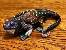 Jere Luxury Gifts Colorful Iguana Lizard Bejeweled Enameled Trinket Box picture