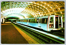 c1980s Spacious Metro Station Train Washington DC Continental Postcard picture