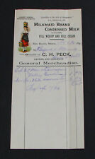 #80 - color 1895 RED BLUFF, MONTANA / MILKMAID Condensed MILK billhead C H PECK picture