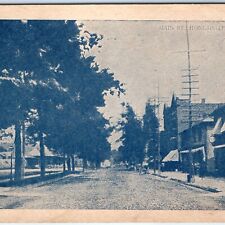 c1910s Honesdale, PA Main St Blue Litho Photo PC Telegraph Lines Downtown A147 picture