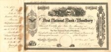 First National Bank of Woodbury - Stock Certificate - Banking Stocks picture