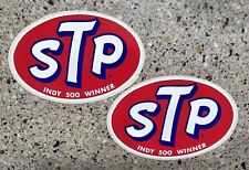STP Indy 500 Winner - Set of 2 Original Vintage Racing Stickers picture