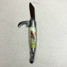 RCMP Canada Small Vintage Pocket Jack Knife, Mountie On Horse, Sheffield England picture