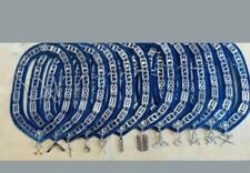 MASONIC REGALIA BLUE OFFICER SILVER METAL CHAIN COLLARS WITH JEWELS 12 PCS picture