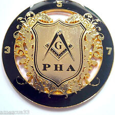 3.5.7 Masonic Key Prince Hall Affiliated Cut Out Car Emblem Black And Golden picture