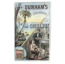 Antique Victorian Dunham's Cocoanut Early Coconut Advertising Postcard picture