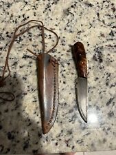 Hand-forged Neck knife with Leather Sheath picture