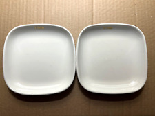 2 Piece Set USAir First Class Service Last Logo Square Snack Plate Vintage # 650 picture