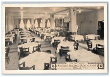 Chicago Illinois IL Postcard Stevens Building Restaurant East Room c1940 Vintage picture