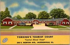 Linen Postcard Yording's Tourist Court 205 E. Morton Ave Jacksonville, Illinois picture