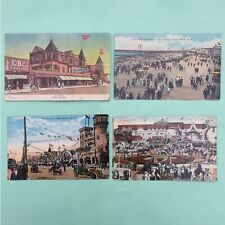 early-1900s FOUR AMUSEMENT PARK POSTCARDS BOARDWALK BEACH SURF AVE. CONEY ISLAND picture