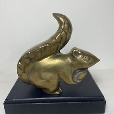 Vintage Brass Squirrel Figurine Holding Acorn 4”x4” Made In Korea Paperweight picture