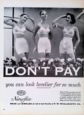 Vintage Print Ad 1950's 3 Beautifull Women Bra Pantie Girdle Watering Flowers picture