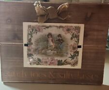 1880's era Large MA LE NA Trade Card PA  with Bunny Colorful Easter Eggs Child  picture